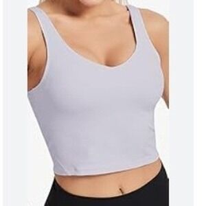 Lululemon Align Tank Top Women Size 8 Nulu Cropped Yoga Gray